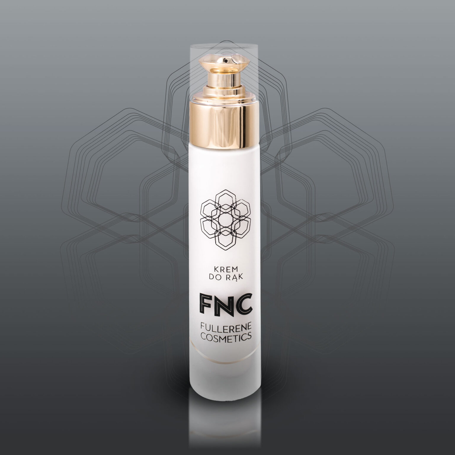Krem do rąk Fullerene Cosmetics na szarym tle