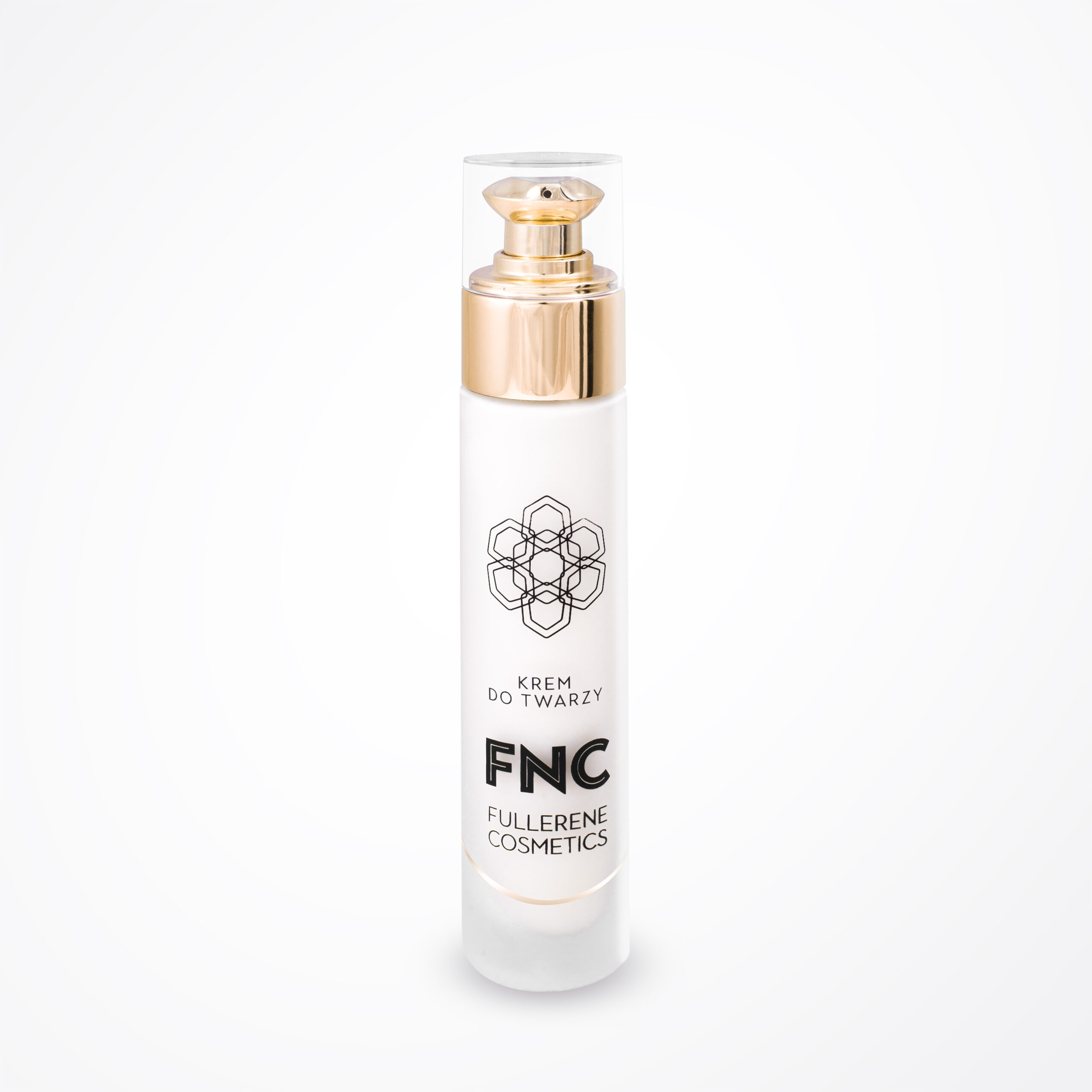 Butelka kremu do twarzy Fullerene Cosmetics na białym tle